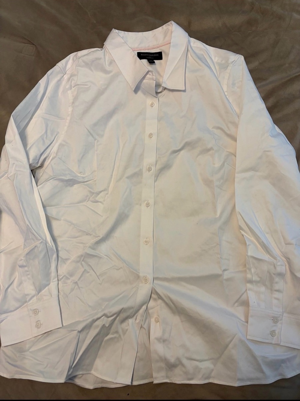 Banana Republic Men's White Button-Down Dress Shirt
